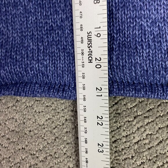 LL Bean Cardigan Sweater Women's Small Blue Marled Cotton Knit 245208 - Picture 9 of 9